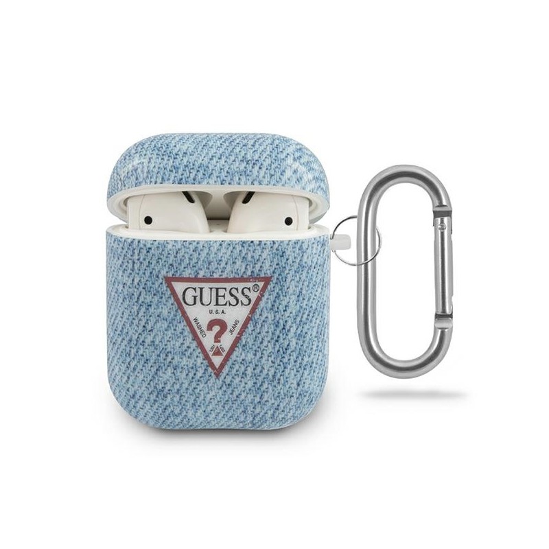 COVER GUESS AIRPODS 1/2 EFFETTO JEANS AZZURRO