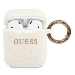 COVER SILICONE GUESS PER AIRPODS 1/2 BIANCO