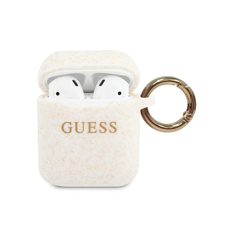 COVER SILICONE GUESS PER AIRPODS 1/2 BIANCO