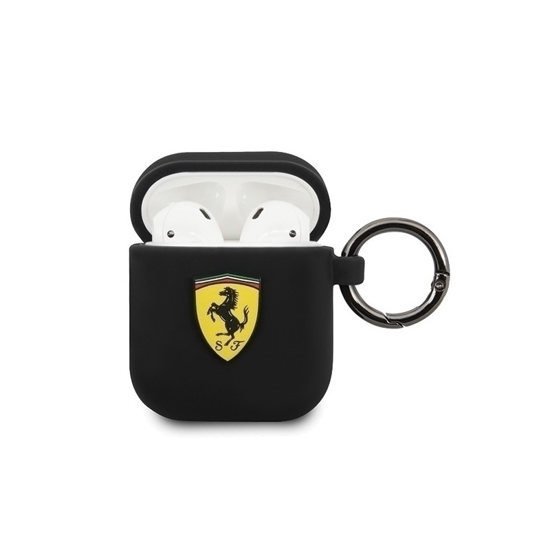 COVER FERRARI PER AIRPODS 1 / 2 SILICONE NERO