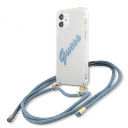 COVER GUESS IPHONE 12 mini CON LACCIO DA COLLO BLU