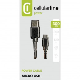 cavo dati 3 m microusb nero