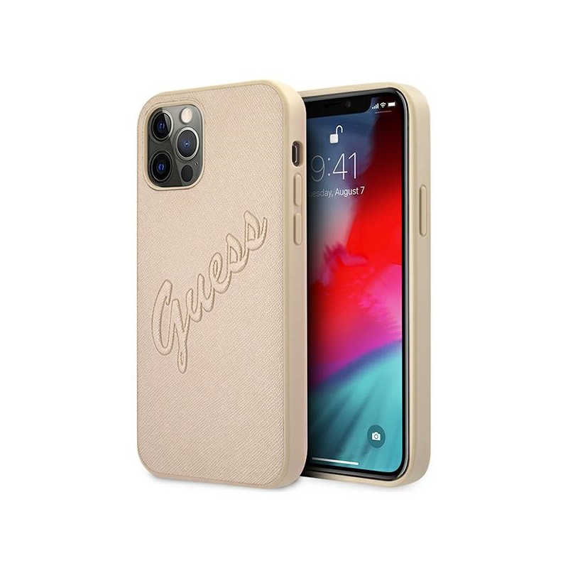 COVER IPHONE 12 / 12 PRO GUESS SAFFIANO VINTAGE SCRIPT