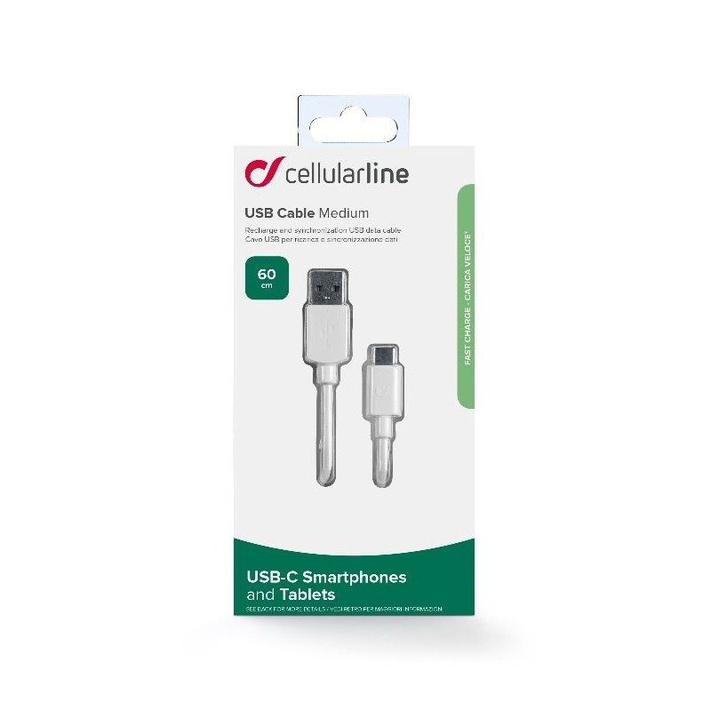 CAVO DATI 0.6 m TYPE-C BIANCO. CAVO DATI 0.6 m TYPE-C BIANCO.