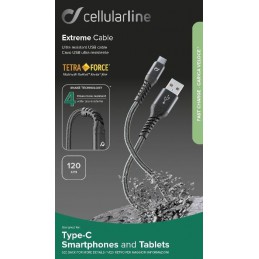 CAVO USB KEVLAR 1 METRO TYPE-C  NERO