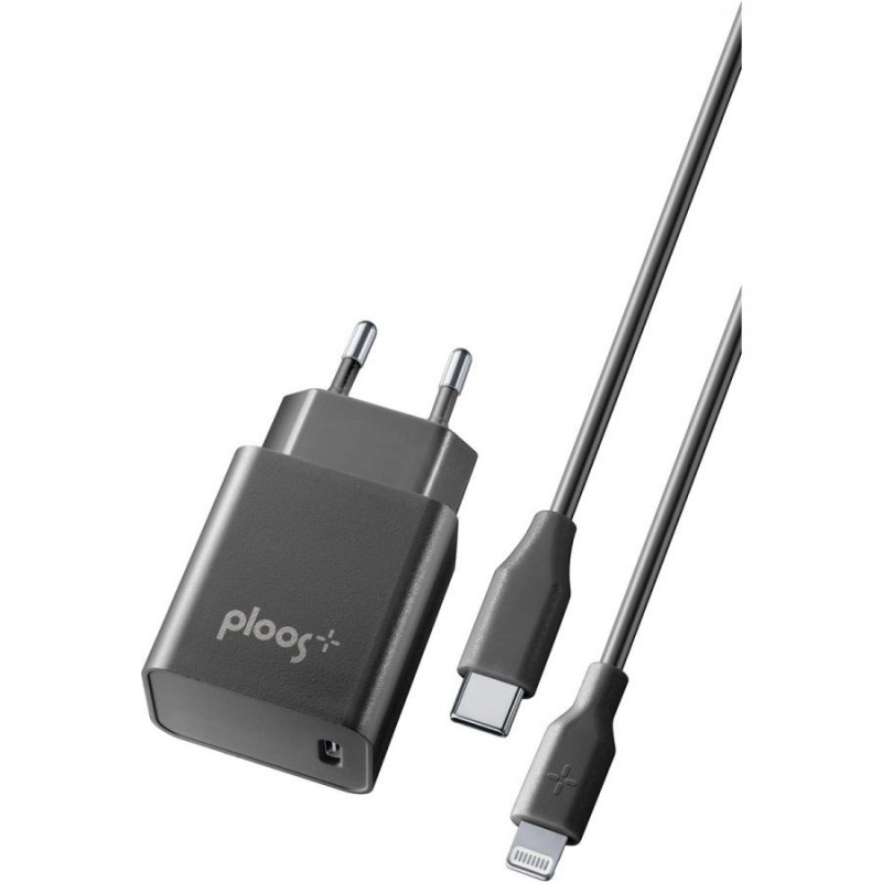 KIT CARICABATTERIE RETE USB-C COMPLETO DI CAVO USB-C / LIGHTING