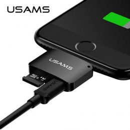 Adattatore USAMS 2w1 microUSB-Lightning + lettroe micro SD sino a 128 GB