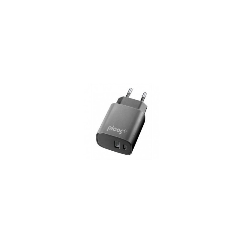 CARICABATTERIA RETE DUAL 20 WATT USB + USB-C NERO