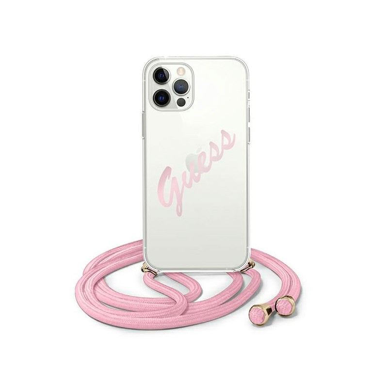 COVER GUESS IPHONE 12 / 12 PRO CON LACCIO DA COLLO PINK COVER GUESS IPHONE 12 / 12 PRO CON LACCIO DA COLLO PINK
