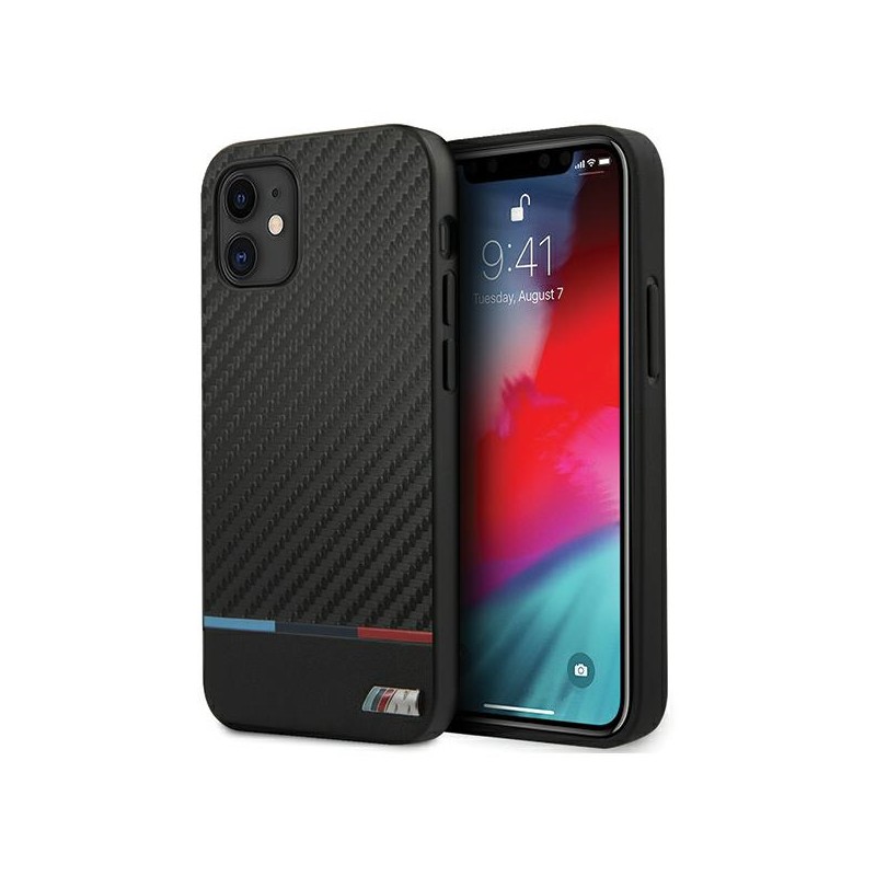 COVER BMW M POWER IN CARBONIO PER IPHONE 12 mini NERA