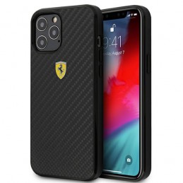 COVER FERRARI IPHONE PRO MAX EFFETTO CARBONIO NERA