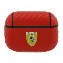 COVER FERRARI PER AIRPODS PROEFFETTO CARBONIO ROSSA