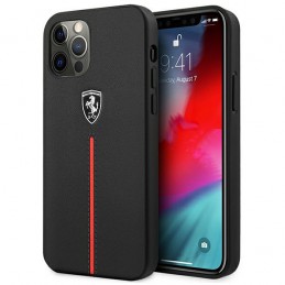 COVER FERRARI IPHONE 12 PRO MAXMAX VERA PELLE  NERA