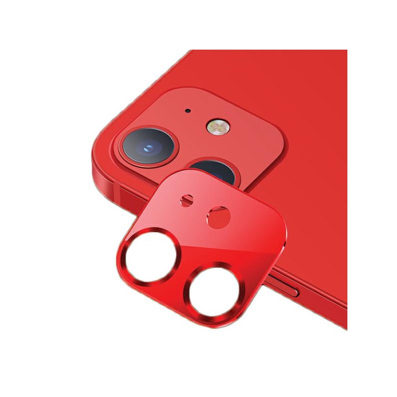 VETRO PROTETTIVO FOTOCAMERE IPHONE 12 mini ROSSO