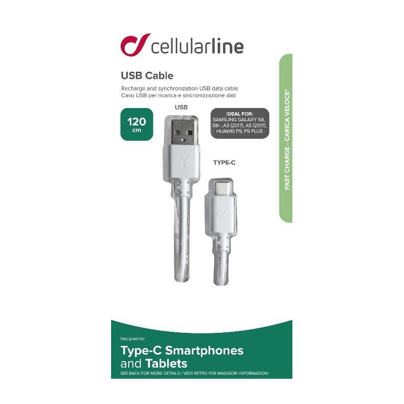 CAVO DATI 1,2 m DA USB A TYPE C BIANCO