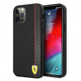 COVER FERRARI IPHONE PRO MAX EFFETTO CARBONIO NERA