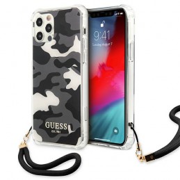 COVER GUESS IPHONE 12 / 12  PRO CON LACCIO DA COLLO CAMOUFLAGE