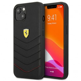 COVER FERRARI IN VERA PELLE PER IPHONE 13 BLACK