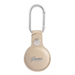 GUESS - AIRTAG CASE SAFFIANO PU SCRIPT LOGO DOGCLIP - GOLD
