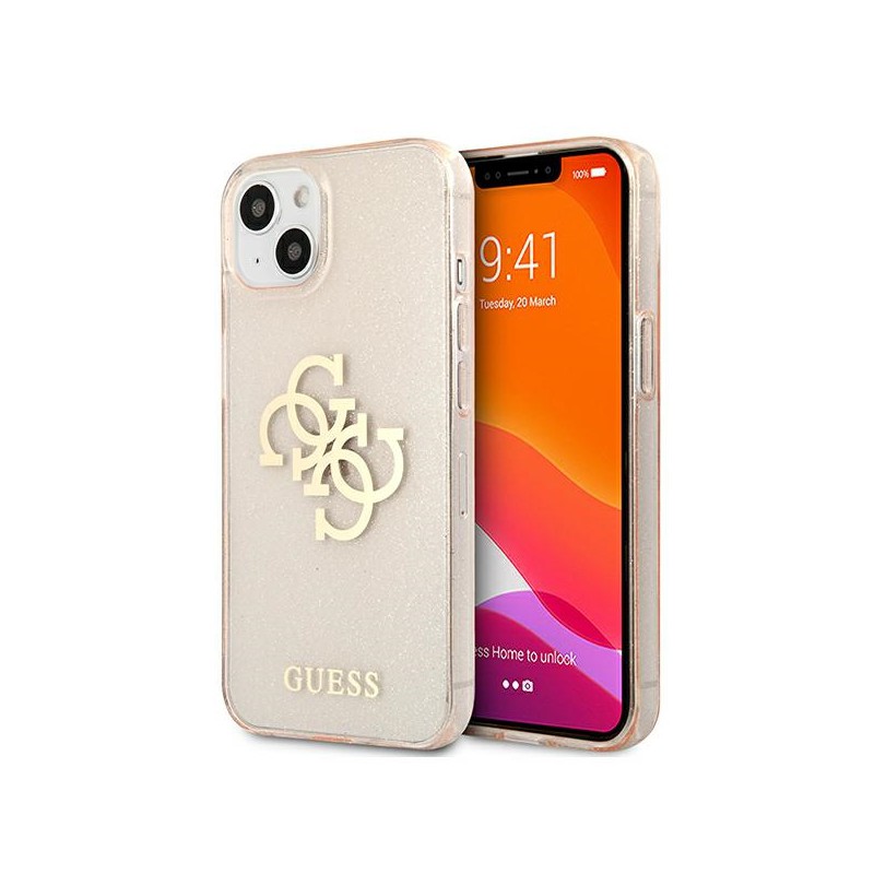 cover guess iphone 13 mini glitter gold