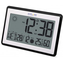 orologio da parete o appoggio radiocontrollato con fasi lunari temperatura  interna e umidità.