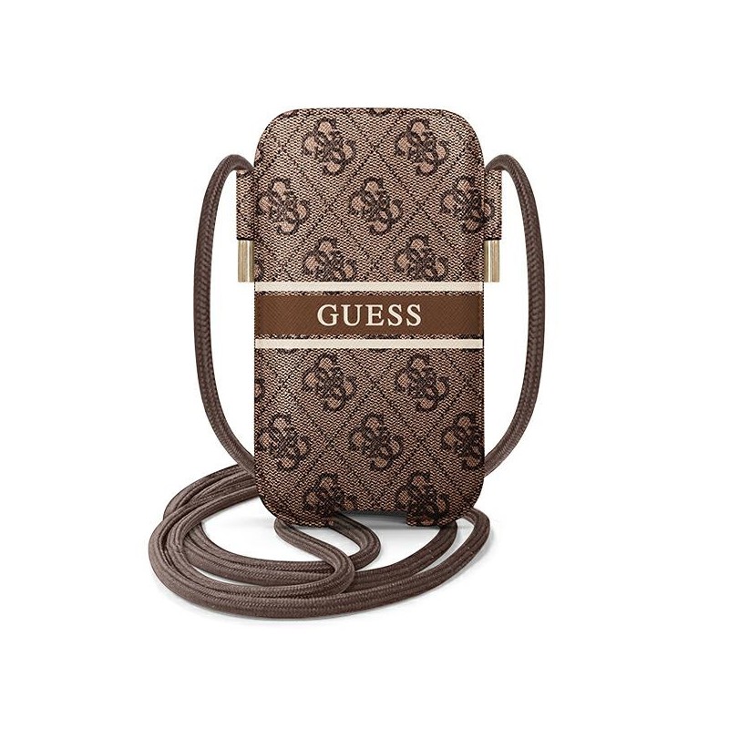 portacellulare universale guess brown con tracolla sino a 6,7 